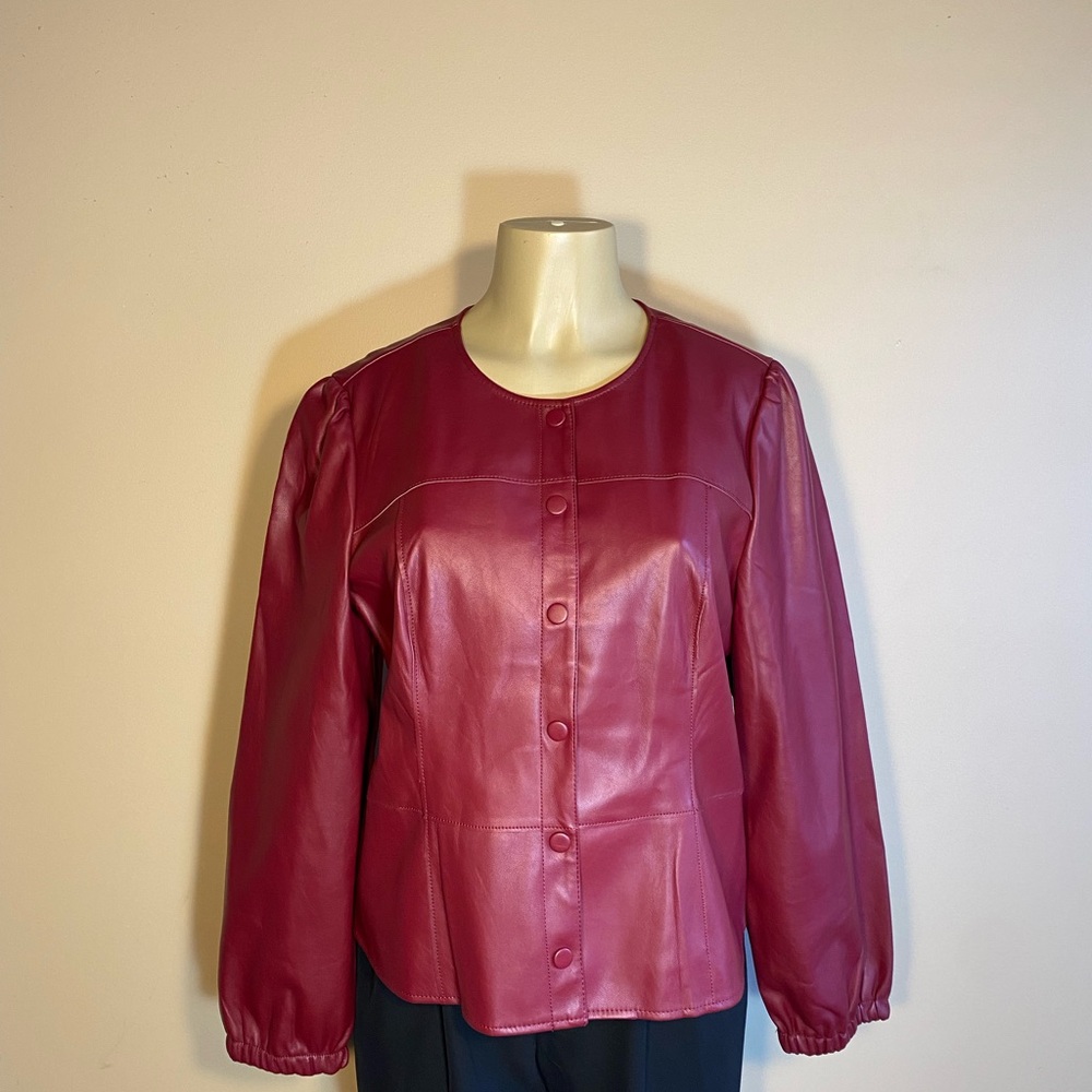 Chico's Berry Leather Jacket